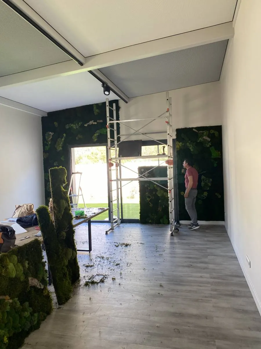 Création d’un mur végétal acoustique en végétaux stabilisés — vue 2